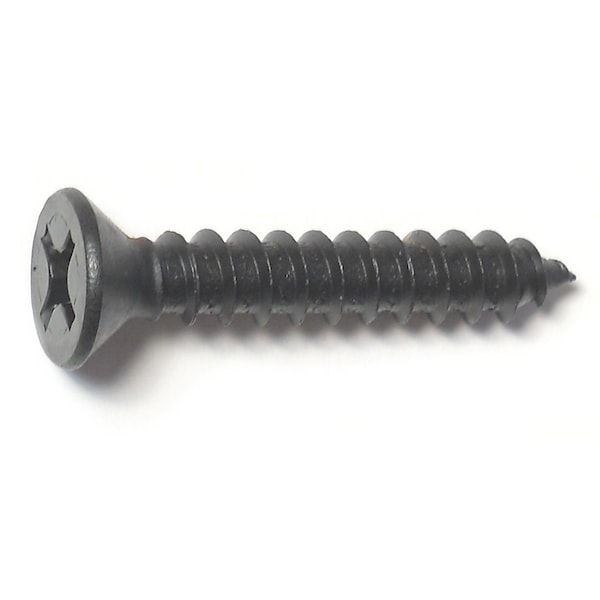 Midwest Fastener Sheet Metal Screw, #14 x 1-1/2 in, Black Steel Flat Head Phillips Drive, 5 PK 79471 - main